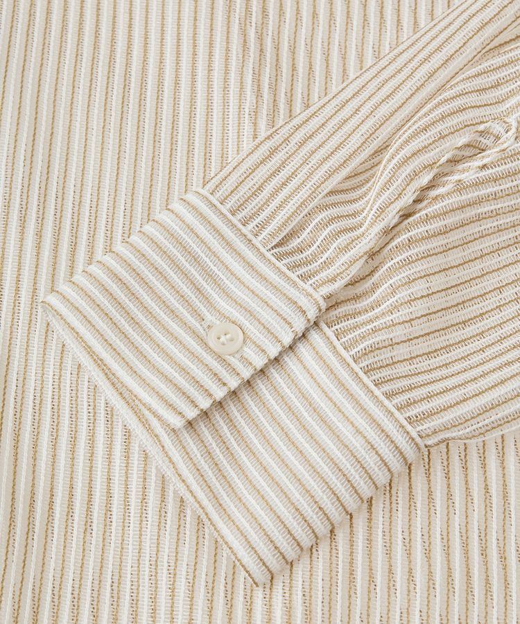 earth music&ecology「メッシュストライプショートシャツ」|シャツ・ブラウス|