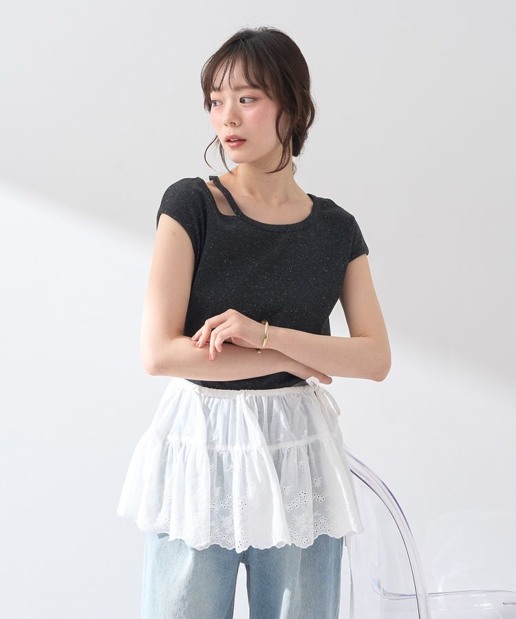 earth music&ecology「カットデザインフレンチスリーブプルオーバー」|Tシャツ・カットソー|