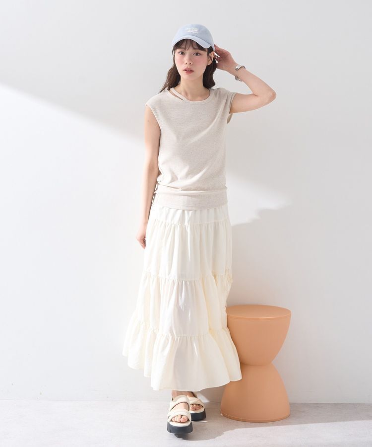 earth music&ecology「カットデザインフレンチスリーブプルオーバー」|Tシャツ・カットソー|