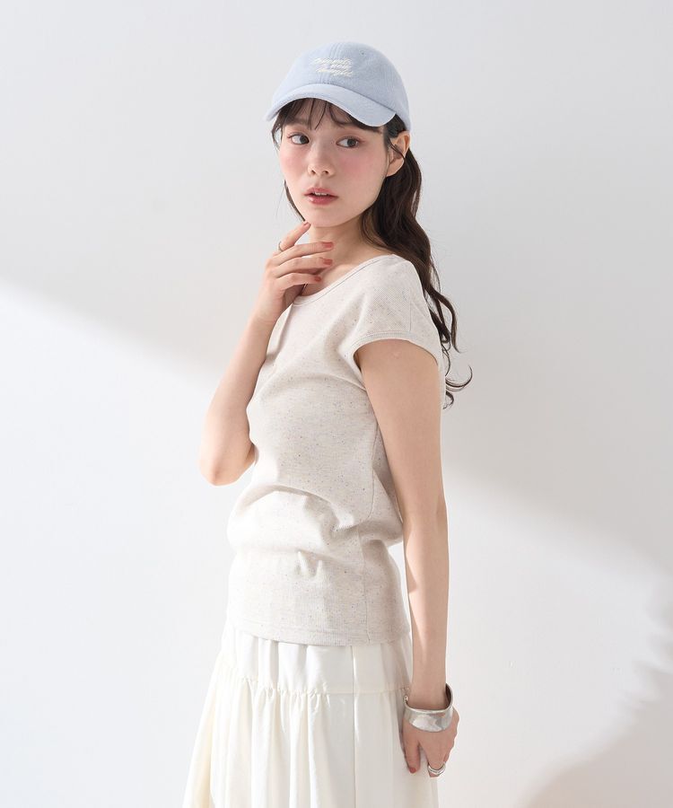 earth music&ecology「カットデザインフレンチスリーブプルオーバー」|Tシャツ・カットソー|