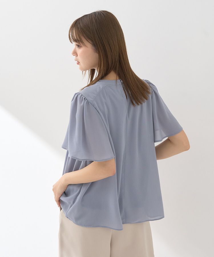 earth music&ecology「マジョリカプリーツ半袖ブラウス」|シャツ・ブラウス|