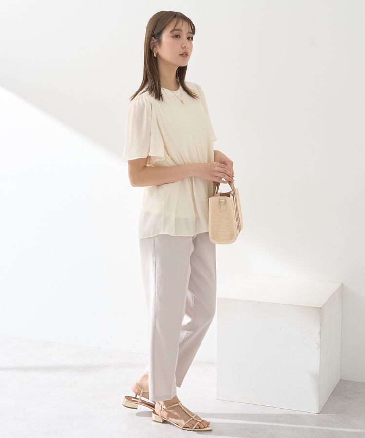 earth music&ecology「マジョリカプリーツ半袖ブラウス」|シャツ・ブラウス|