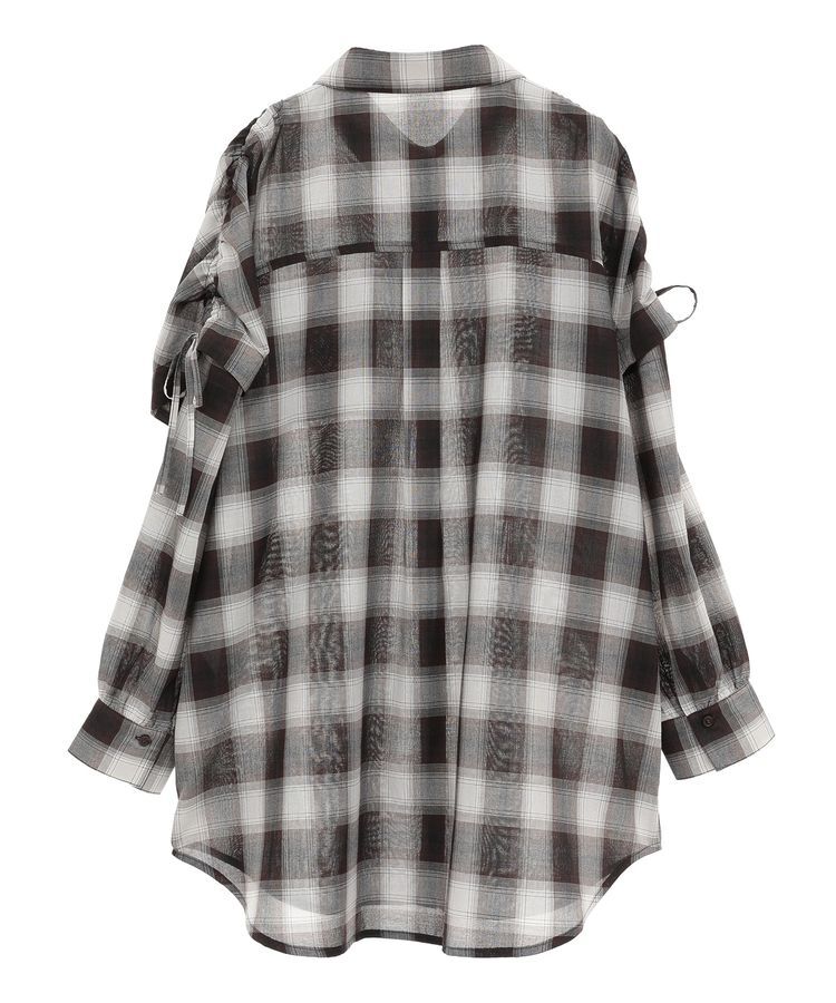 earth music&ecology「2wayショルダードロストリボンチェックシャツ」|シャツ・ブラウス|