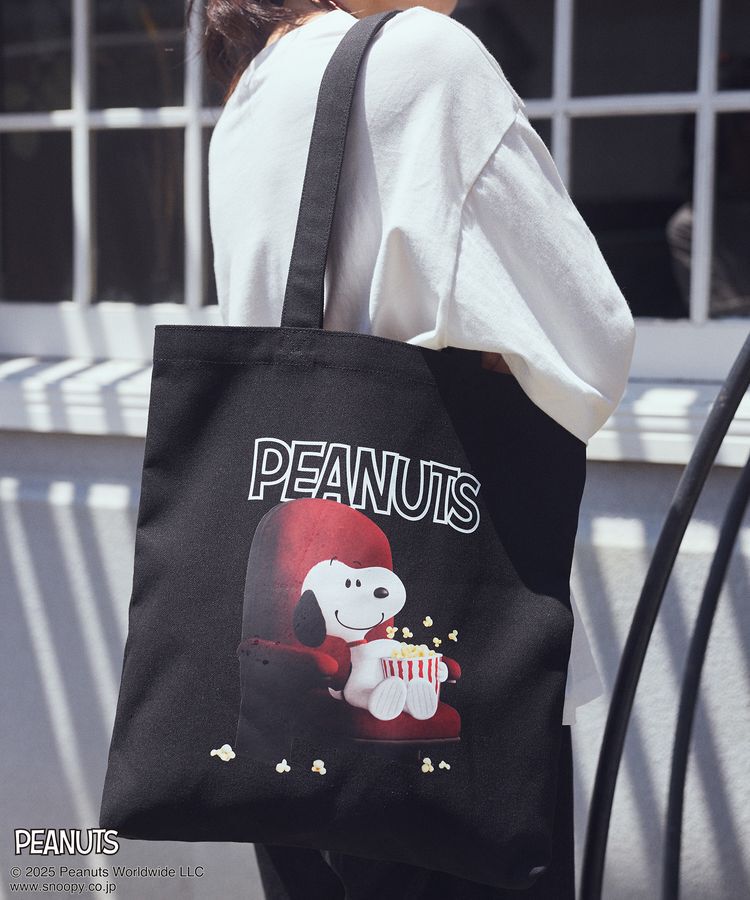 earth music&ecology「PEANUTS/earth アソート3Dアートトート」|トートバッグ|Black
