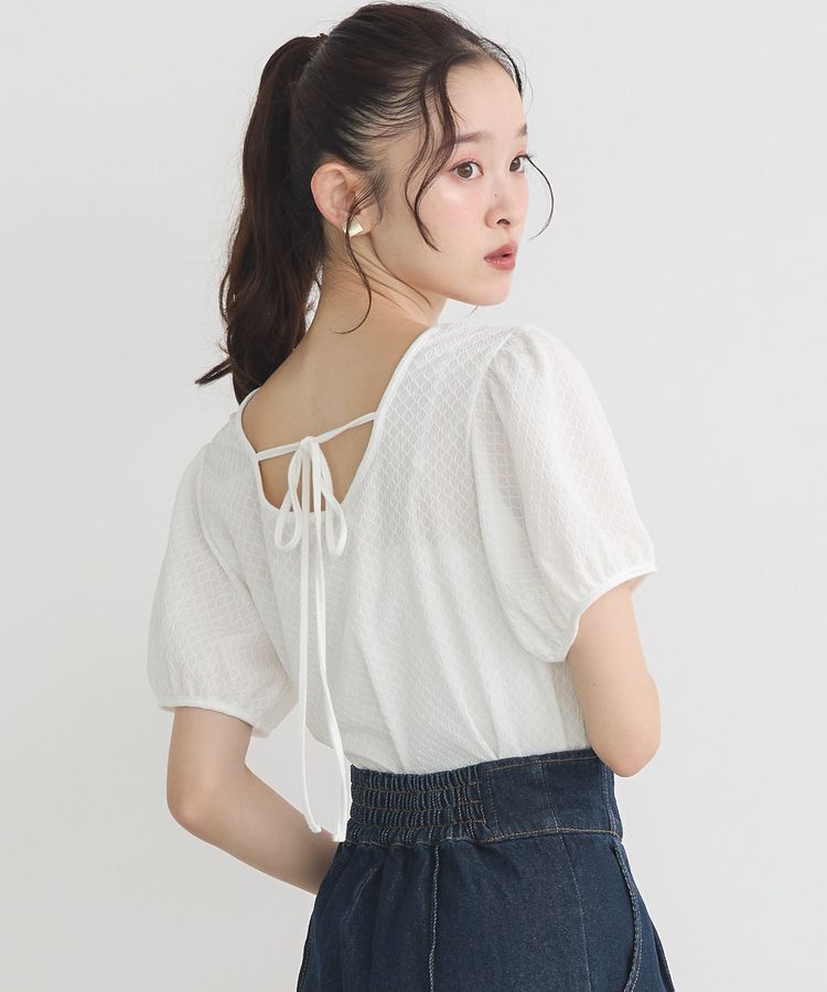 earth music&ecology「マルチウェイ配色リボンカットプルオーバー」|Tシャツ・カットソー|Off White