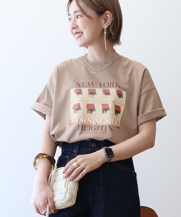 AMERICAN HOLIC「ロゴ＆フォトプリントTシャツ」|Tシャツ・カットソー|Beige