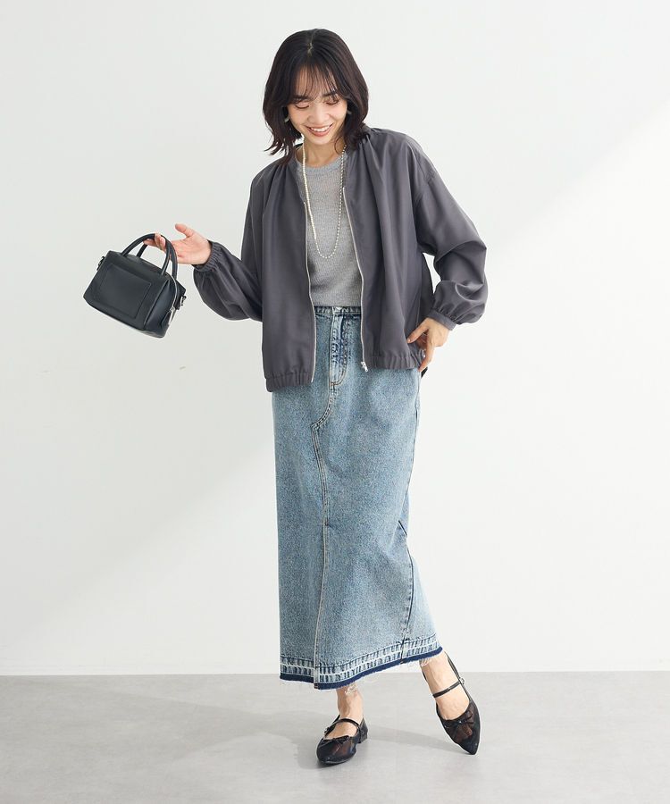 Green Parks「フロントスリットデニムロングスカート」|スカート|