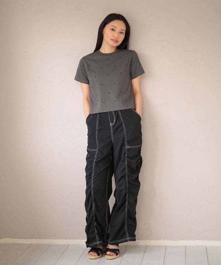 Green Parks「・DOUBLE FLAGS ハート総柄刺繍TEE」|Tシャツ・カットソー|