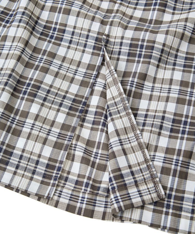 Green Parks「チェック柄シャーリングIラインスカート」|タイト|