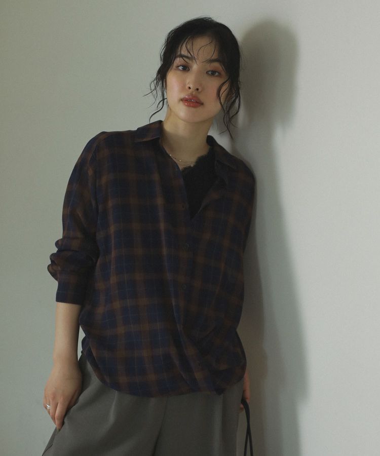 Green Parks「カシュクールシアーシャツ」|シャツ・ブラウス|