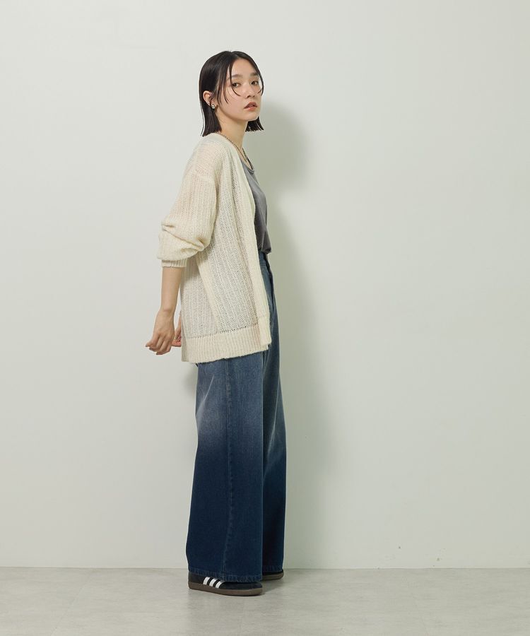 Green Parks「シアーニットVネックカーディガン」|カーディガン|