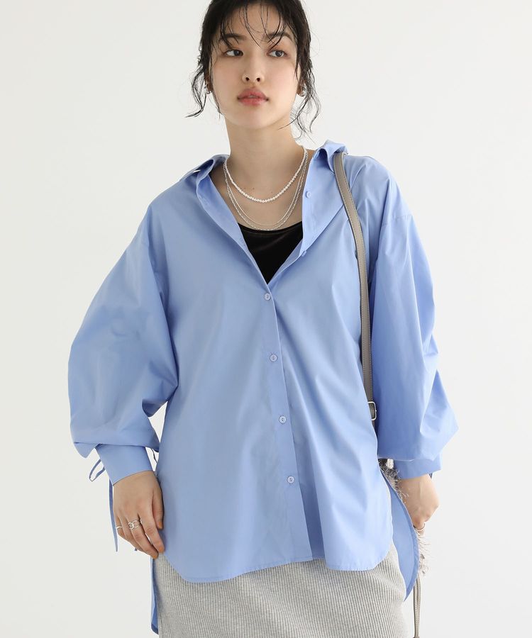 Green Parks「イージーケア袖シャーリングシャツ」|シャツ・ブラウス|