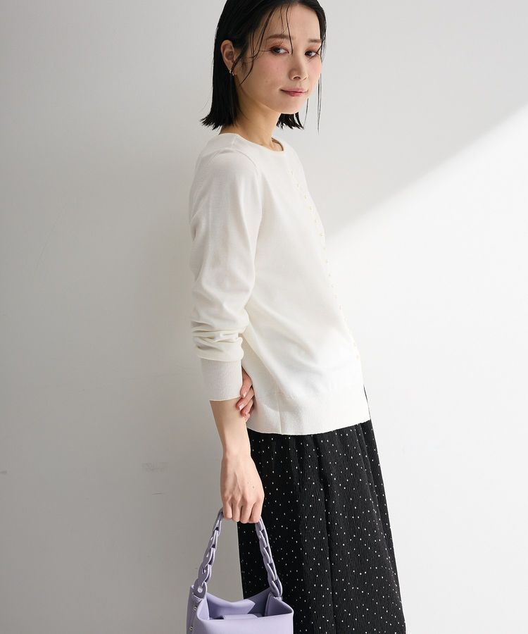 Green Parks「パール調ボタン付き2WAYニットプルオーバー」|ニット・セーター|