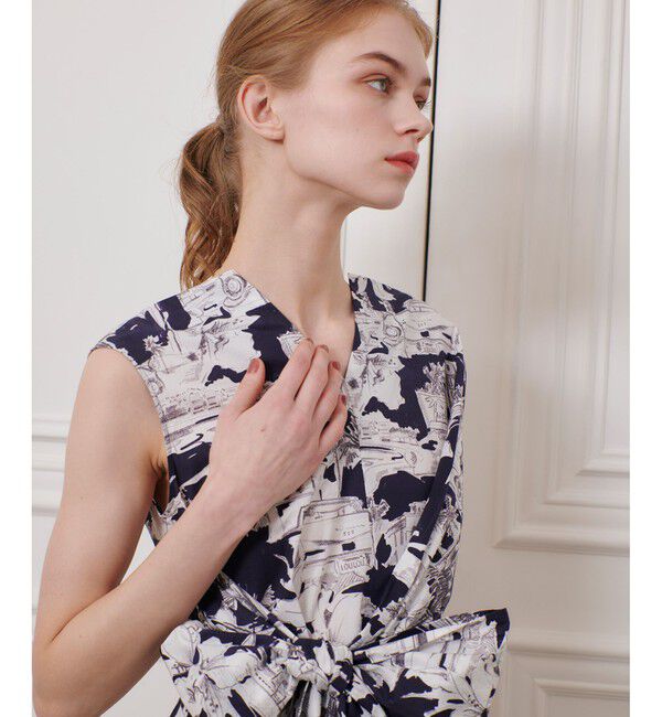 LOULOU WILLOUGHBY「【LOULOU WILLOUGHBY】サマーナイトプリント リボンワンピース」|ワンピース|