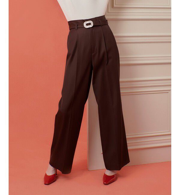 LOULOU WILLOUGHBY「【LOULOU WILLOUGHBY】ビジューバックルパンツ」|チノ|