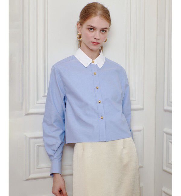 LOULOU WILLOUGHBY「【LOULOU WILLOUGHBY】クレリックシャツ」|シャツ・ブラウス|ブルー