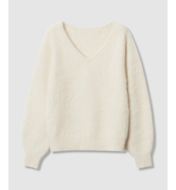 allureville「カシミヤブレンドファー加工Ｖプルオーバー」|ニット・セーター|