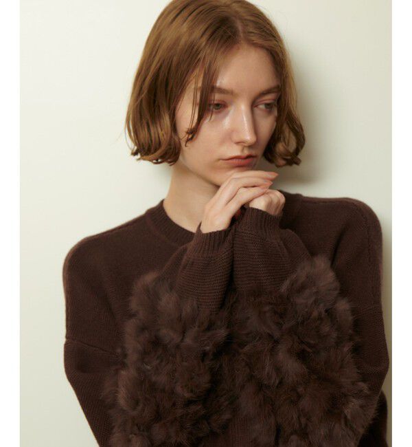 allureville「ラビットカフクレイジー釦2WAYプルオーバー」|ニット・セーター|