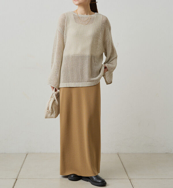  「ワイドスリーブメッシュニット」|ニット・セーター|