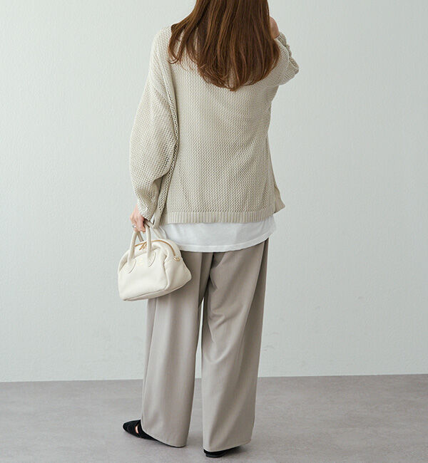  「ワイドスリーブメッシュニット」|ニット・セーター|