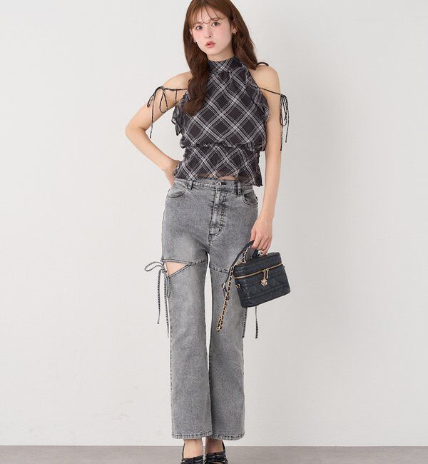  「サイドあき美脚ストレッチデニム」|その他|