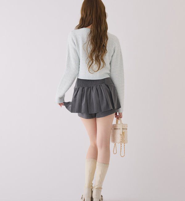  「金ボタンラメツイードカーデ」|ニット・セーター|