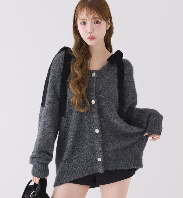  「ベロアモールカーデ」|ニット・セーター|