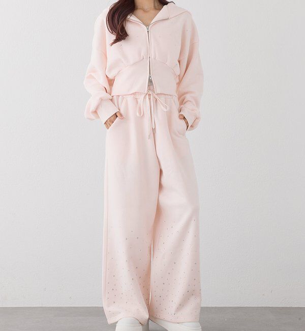  「【セットアップ可能】ビジューパーカー」|プルオーバー|