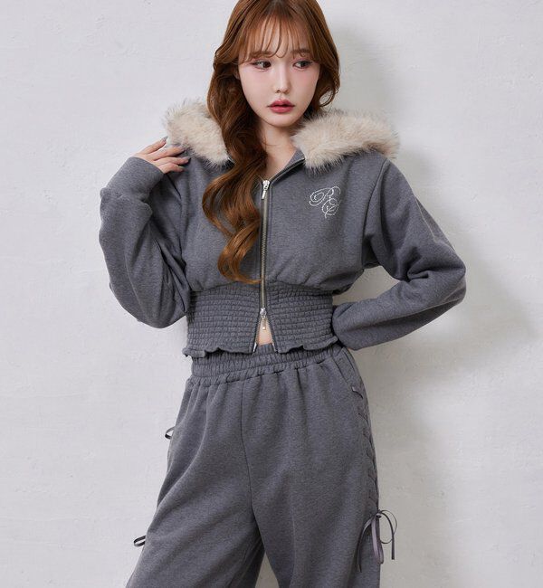  「【セットアップ可能】フェイクファーパーカー」|プルオーバー|