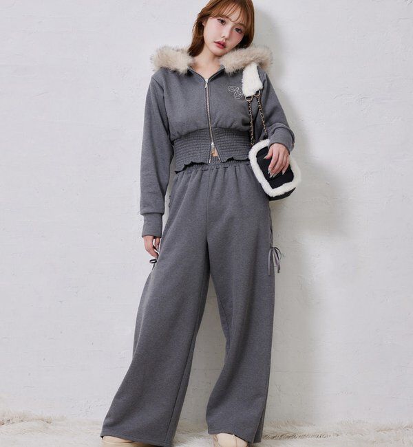  「【セットアップ可能】フェイクファーパーカー」|プルオーバー|