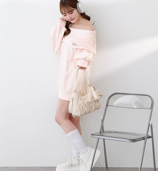  「オフショルパーカーワンピ」|ワンピース|