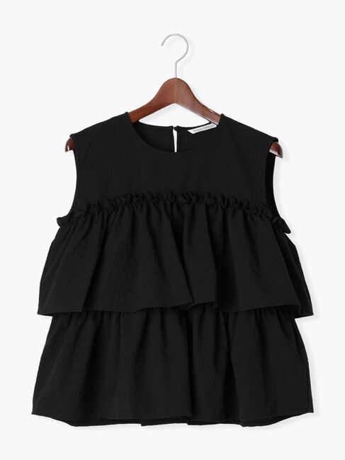 Te chichi TERRASSE「サッカーティアードブラウス」|シャツ・ブラウス|ブラック