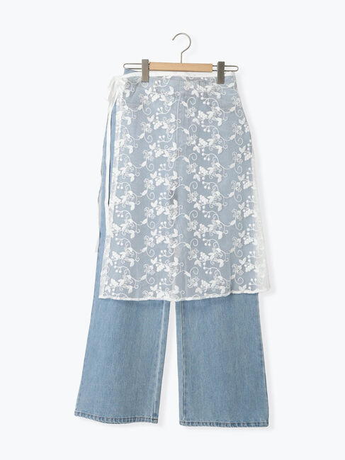 Samansa Mos2「【M/Lサイズ】レーススカートセットデニムパンツ」|その他|