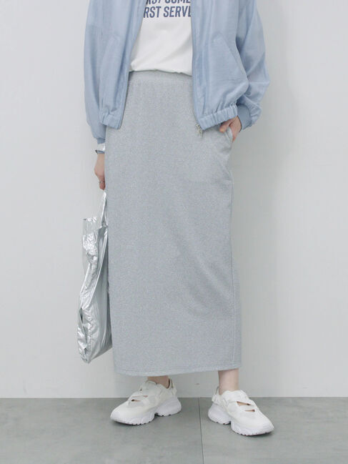 Samansa Mos2 blue「ラメナロースカート」|スカート|