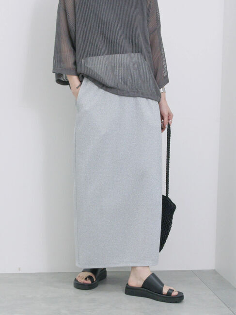 Samansa Mos2 blue「ラメナロースカート」|スカート|