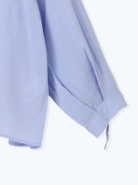 Samansa Mos2 blue「ショート丈シャーリングブラウス」|シャツ・ブラウス|