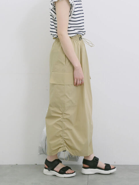 Samansa Mos2 blue「ナイロンカーゴスカート」|スカート|