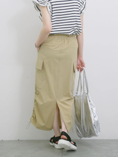 Samansa Mos2 blue「ナイロンカーゴスカート」|スカート|