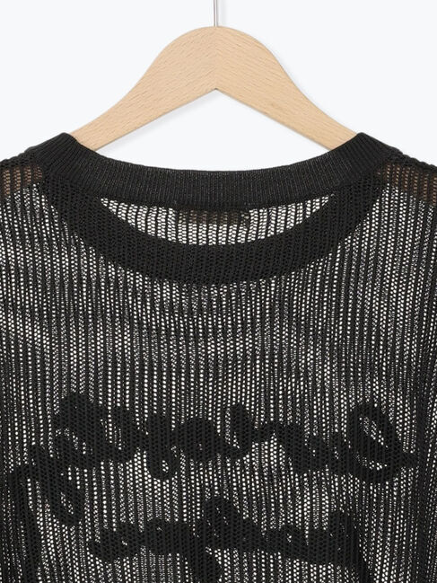 Samansa Mos2「テープロゴ刺繍ニットプルオーバー」|ニット・セーター|