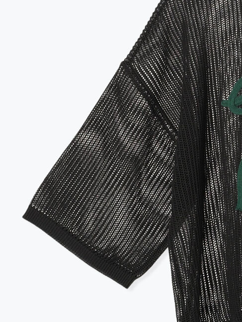 Samansa Mos2「テープロゴ刺繍ニットプルオーバー」|ニット・セーター|