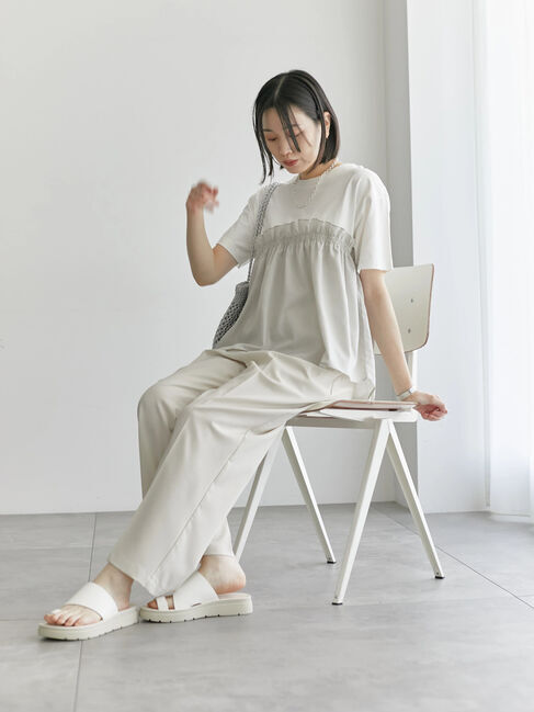 Samansa Mos2 blue「アソートドッキングプルオーバー」|Tシャツ・カットソー|