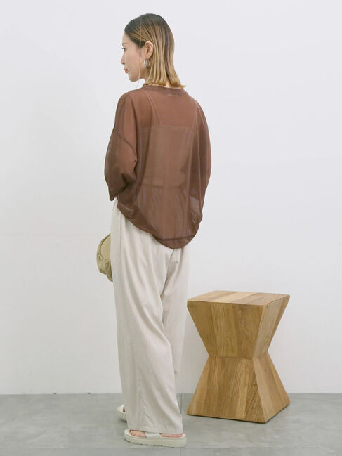 Samansa Mos2 blue「◎シアープルオーバー」|Tシャツ・カットソー|