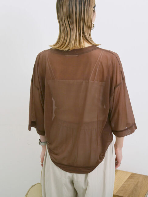 Samansa Mos2 blue「◎シアープルオーバー」|Tシャツ・カットソー|