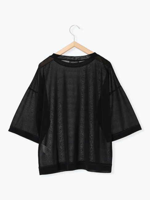 Samansa Mos2 blue「◎シアープルオーバー」|Tシャツ・カットソー|