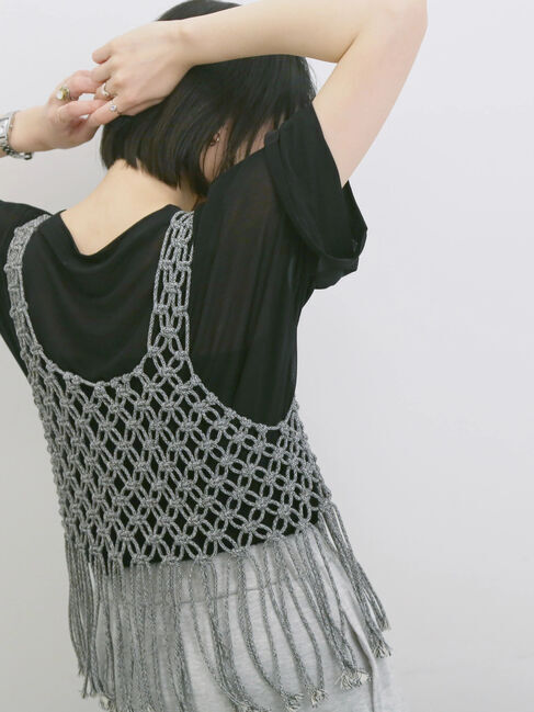 Samansa Mos2 blue「◎シアープルオーバー」|Tシャツ・カットソー|