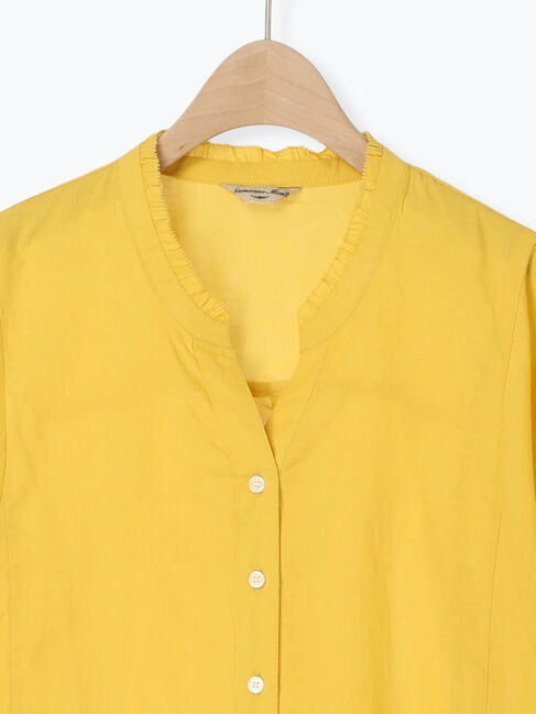 Samansa Mos2「ランタン袖スキッパーシャツ」|シャツ・ブラウス|