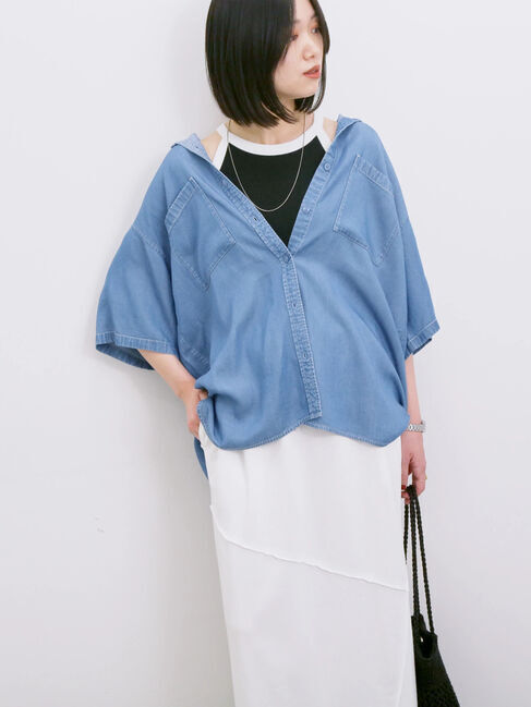 Samansa Mos2 blue「◎アメリカンスリーブタンク」|Tシャツ・カットソー|