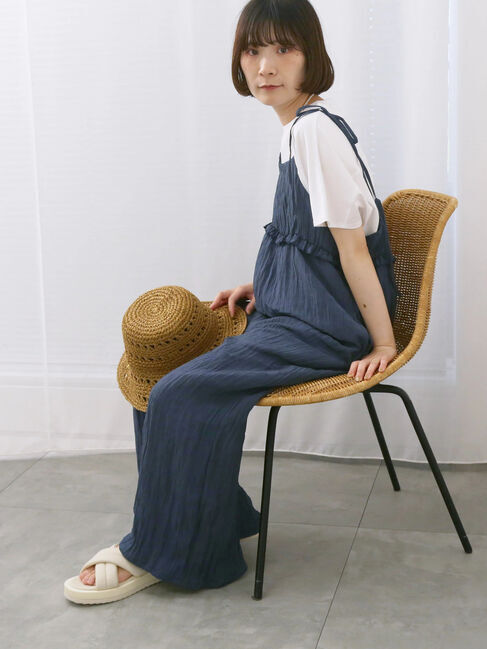 Samansa Mos2 blue「【USAコットン】アソートフレンチスリーブTシャツ」|Tシャツ・カットソー|