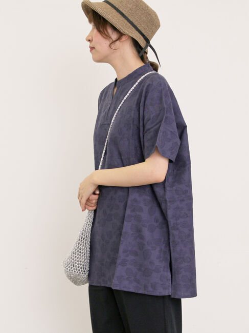 Samansa Mos2「レモン柄ジャカードチュニック」|シャツ・ブラウス|