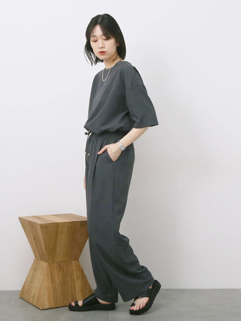 Samansa Mos2 blue「リネンタッチイージーパンツ」|その他|